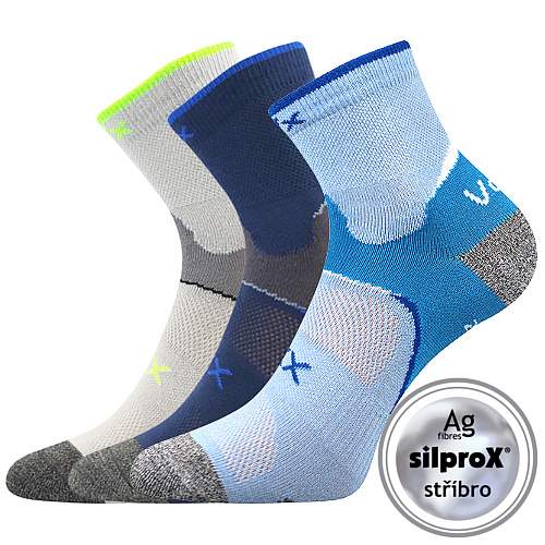 Ponožky dětské Maxterik silproX 3 ks (2x modré, šedé), 25-29