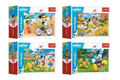 Trefl Minipuzzle 54 dílků Mickey Mouse Disney/ Den s přáteli v krabičce 9x6,5x4cm