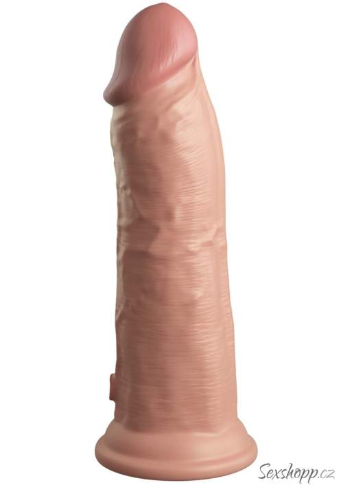 Pipedream King Cock Elite 8 Vibrating Silicone Dual Density Cock Light