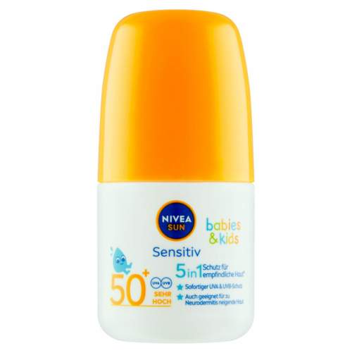 Nivea Sun Babies & Kids Sensitive Protect SPF50+ mléko na opalování v kuličce 50 ml