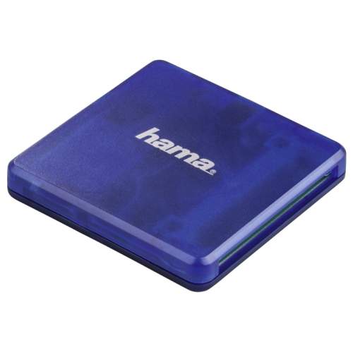 Čtečka karet Hama multi USB 2.0, SD/microSD/CF, modrá, 124131