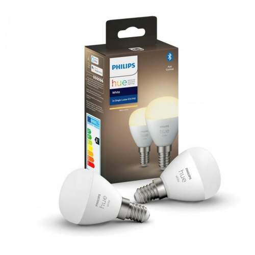 PHILIPS HUE Hue LED White Bluetooth žárovka E14 kapka set 2ks 8719514356771 2x5,7W 2x470lm 2700K P45 IP20