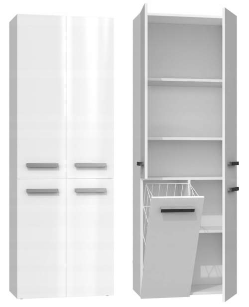 TPS Koupelnová skříňka NEL DD 1K 60 cm - Bílá lesk