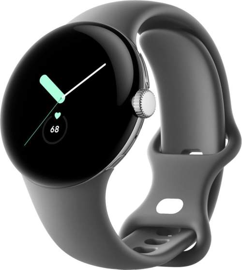 Google Pixel Watch Barva: Polished Silver Case / Charcoal Active Band