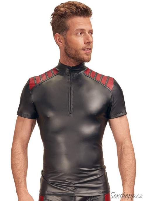 NEK - men's top with red inserts and zipper (black)M