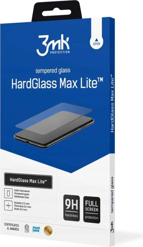 Tvrzené sklo 3mk HardGlass Max Lite pro Poco M4 5G, černá