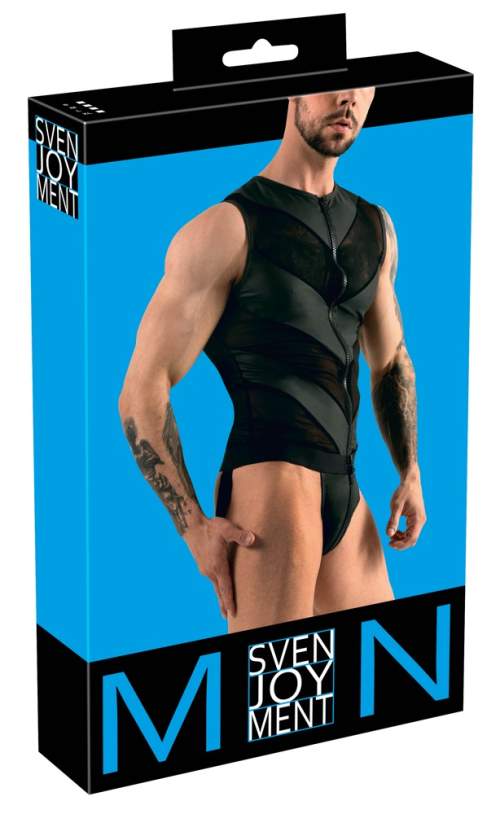 Svenjoyment - men's body with zipper and sheer inserts (black)S