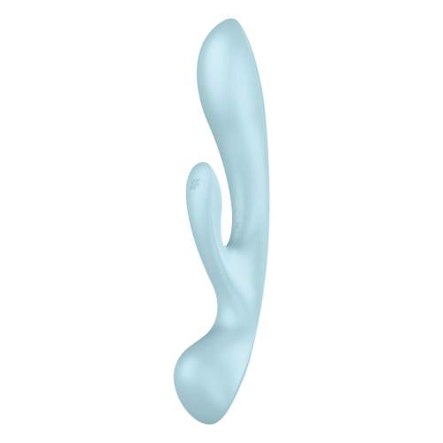 Multifunkční vibrátor Satisfyer Triple Oh modrý, vibrátor na bod G a klitoris a masážní přístroj