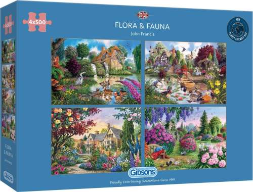 GIBSONS Puzzle Flora & Fauna 4x500 dílků