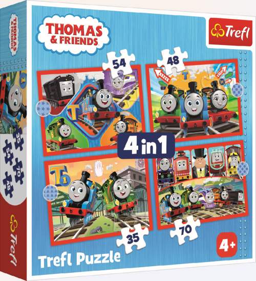 TREFL Puzzle Mašinka Tomáš 4v1 (35,48,54,70 dílků)