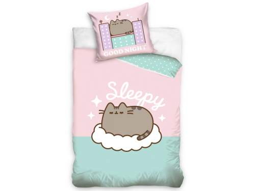Carbotex · Bavlněné ložní povlečení Pusheen - motiv Good Night - 100% bavlna - 70 x 90 cm + 140 x 200 cm