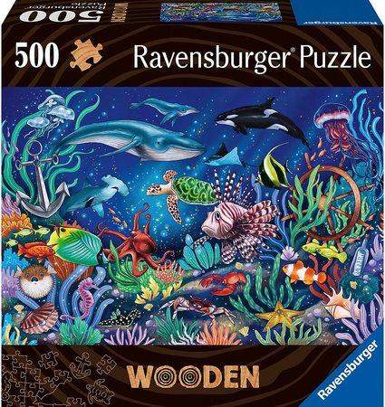 Ravensburger puzzle 175154 Dřevěné puzzle Podmořský svět 500 dílků