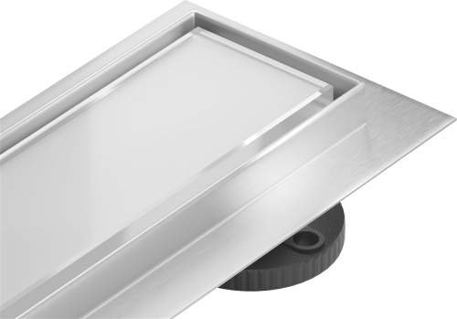 MEXEN/S Flat 360 ° MGW podlahový žlab 80 cm otočný bílé sklo 1027080-40