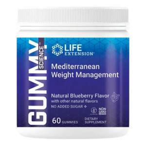 Life Extension Mediterranean Weight Management Borůvka, 60 ks, gummies, 400 mg