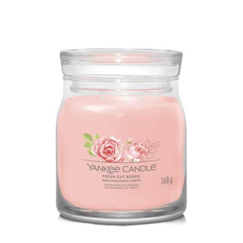 Yankee Candle Aromatická svíčka Signature sklo střední Fresh Cut Roses 368 g