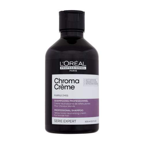 L'Oréal Professionnel Chroma Crème Professional Shampoo Purple Dyes šampon pro blond vlasy k neutralizaci žlutých tónů 300 ml pro ženy