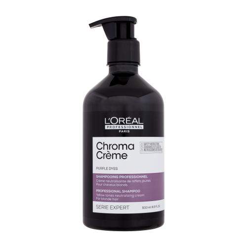 L'Oréal Professionnel Chroma Crème Professional Shampoo Purple Dyes šampon pro blond vlasy k neutralizaci žlutých tónů 500 ml pro ženy