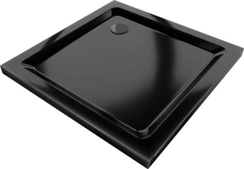 Mexen SLIM - čtvercová sprchová vanička 100x100x5cm + černý sifon, černá, 40701010B