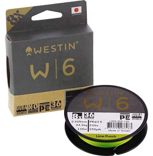 Westin Šňůra W6 8 Braid Lime Punch 135m - 0,10mm