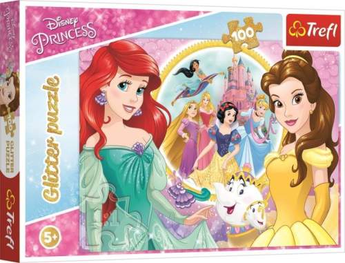 TREFL Třpytivé puzzle Disney princezny 100 dílků