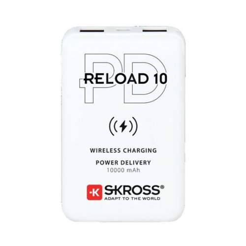 Skross powerbank Reload 10 Wireless Qi PD, 10000mAh, USB A+C DN56W-PD, bílý