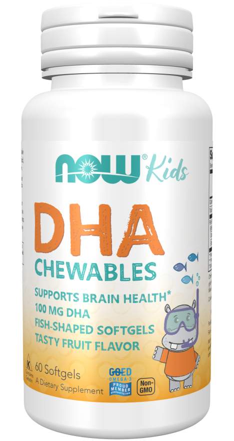 Now foods dha kids chewable (omega-3) 100 mg 60 žvýkacích kapslí