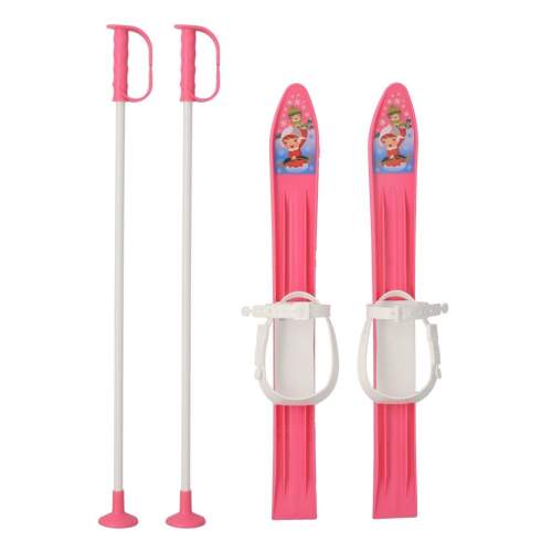 Dětské lyže s vázáním a holemi Baby Mix Varianta: 60 cm - růžová