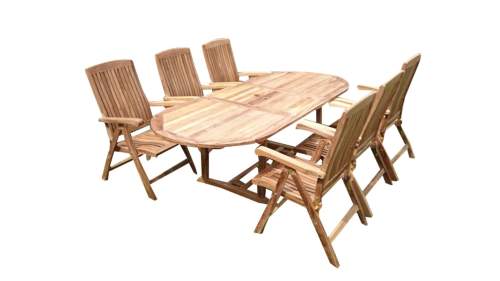 Texim FAISAL II. - zahradní nábytek - stůl a křesla - teak set 1+6