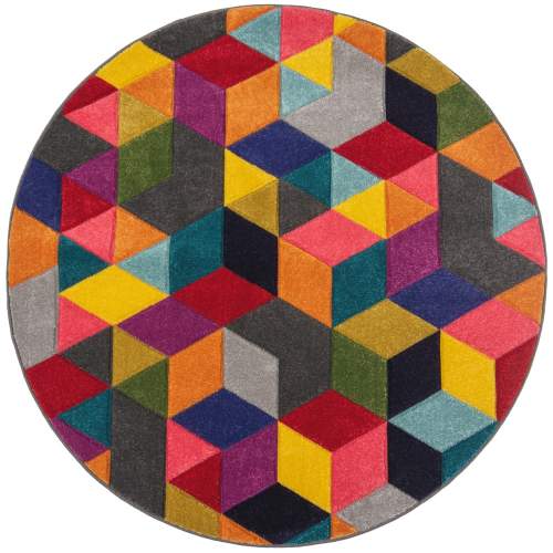 Flair Rugs koberce Kusový koberec Spectrum Dynamic Multi kruh Rozměry koberců: 160x160 (průměr) kruh