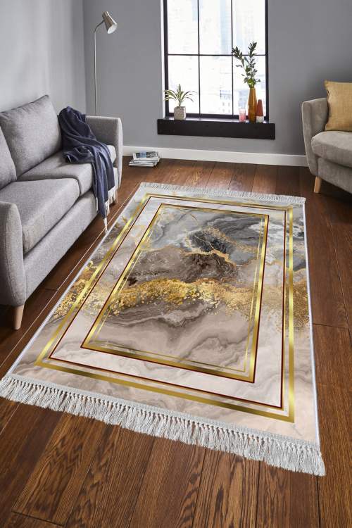 Conceptum Hypnose Koberec Marble Frame 180x280 cm šedý/zlatý