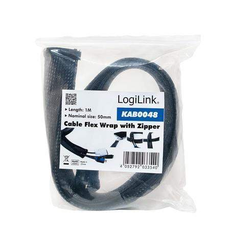 LogiLink Elastický organizér pásků se zipem 1m KAB0048