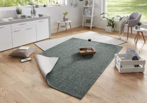 NORTHRUGS - Hanse Home koberce Kusový koberec Twin-Wendeteppiche 103095 grün creme - 80x350 cm