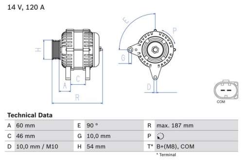 Alternátor BOSCH 0 986 080 350