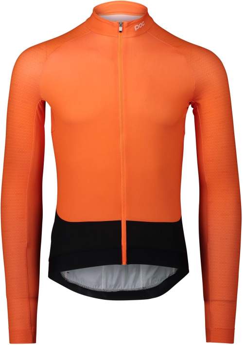 POC Cyklistický dres s dlouhým rukávem letní - ESSENTIAL ROAD - černá/oranžová M