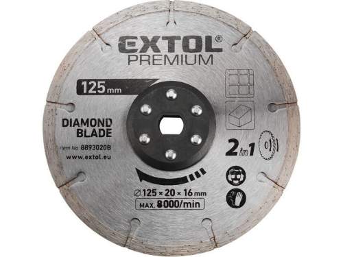 EXTOL PREMIUM 8893020B - kotouc řezný, diamantový, 125x20mm