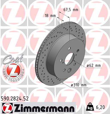 Brzdový kotouč ZIMMERMANN 590.2824.52