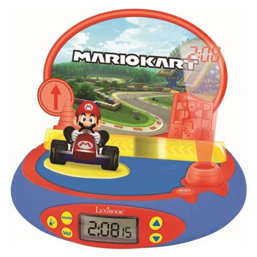 Lexibook Dětský budík Mario Kart s rádiem a projektorem