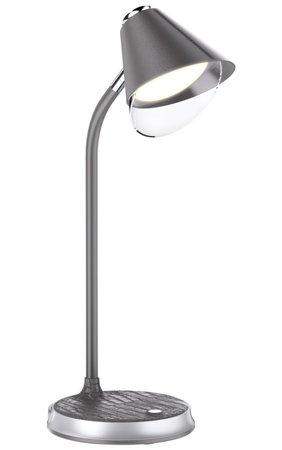 IMMAX LED stolní lampička FINCH šedá + stříbrné prvky