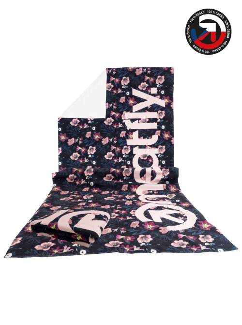 Meatfly ručník Wave Hibiscus Black 70 x 140 cm