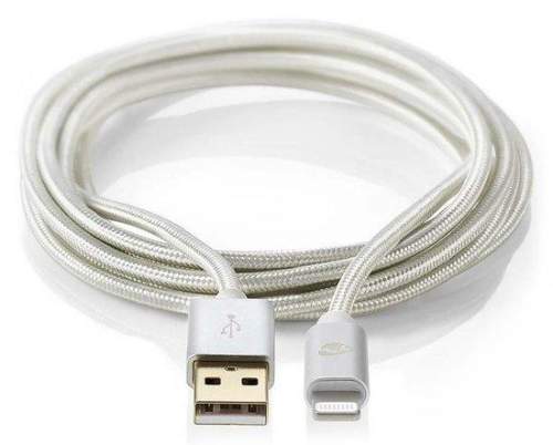 NEDIS PROFIGOLD Lightning USB 2.0 kabel Apple Lightning 8pinový USB-A zástrčka stříbrný 3m