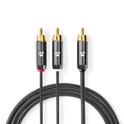 NEDIS PROFIGOLD audio kabel k subwooferu RCA zástrčka - 2x RCA zástrčka šedý 3m