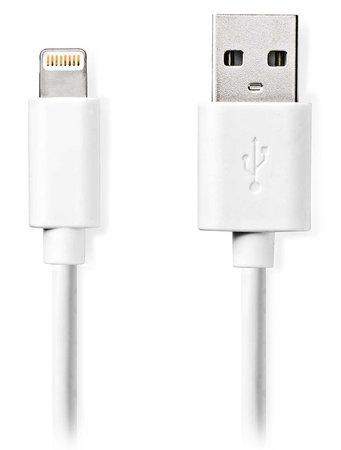 NEDIS synchronizační a nabíjecí kabel Apple Lightning 8-pin zástrčka - USB A zástrčka bílý 1m