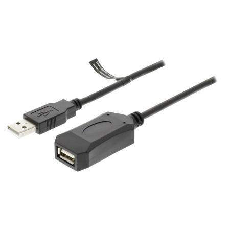 NEDIS prodlužovací aktivní kabel USB 2.0  zástrčka A - zásuvka A černý 5m