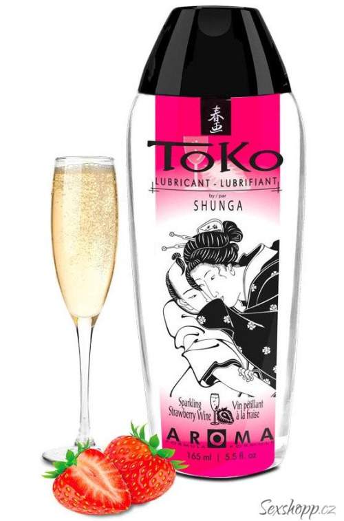 Shunga Jahodový a šampaňské lubrikační gel Toko SH6401 165 ml