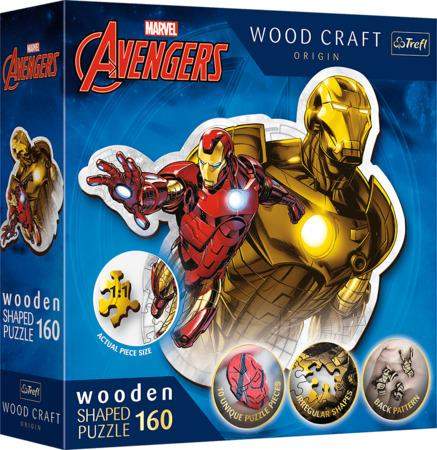 TREFL Wood Craft Origin puzzle Odvážný Iron Man 160 dílků