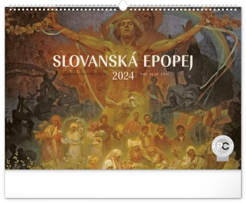 Nástěnný kalendář Slovanská epopej: Alfons Mucha 2024 48 × 33 cm