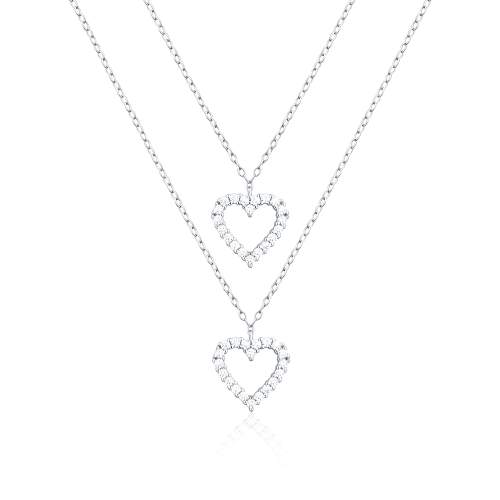 JVD stříbrný náhrdelník se zirkony SVLN0365X61BI45