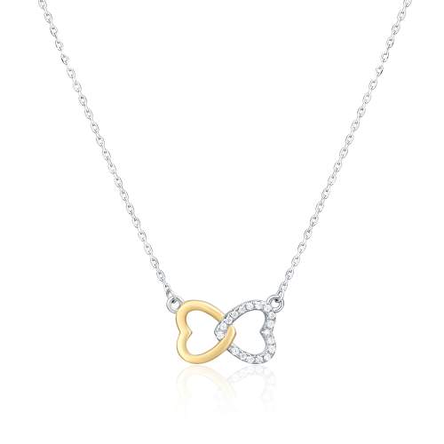 JVD Dámský pozlacený stříbrný náhrdelník se zirkony SVLN0422XH2GO45