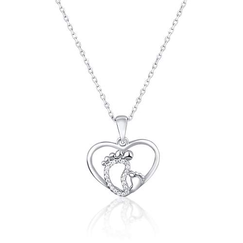 JVD Dámský stříbrný náhrdelník se zirkony srdce SVLN0359XI2BI54