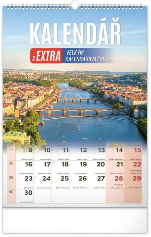 Kalendář s extra velkým kalendáriem 2024 nástěnný kalendář